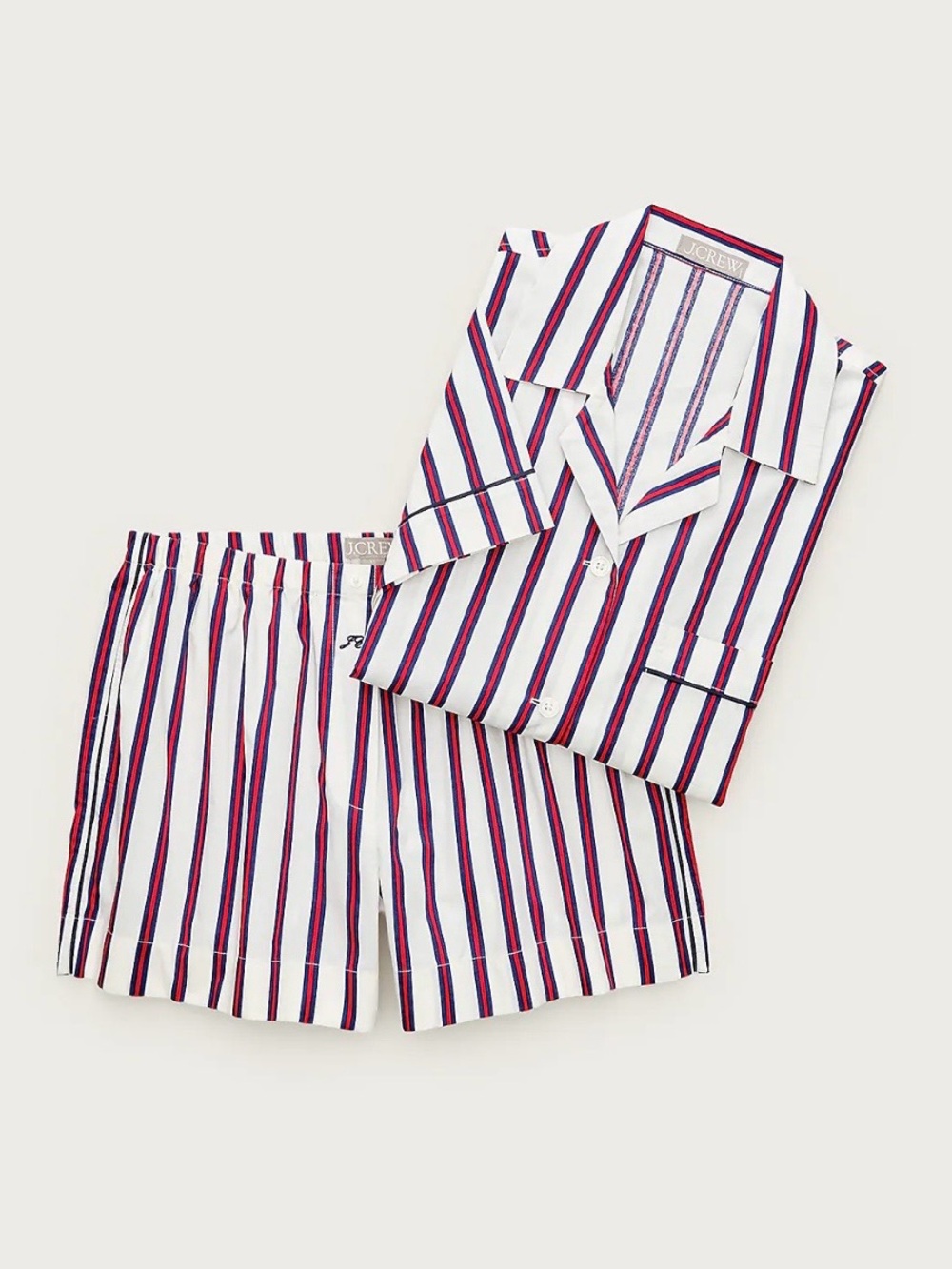 J.Crew NWT Pajama Short & Top set in striped cotton poplin S Small Women’s